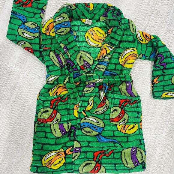 Nickelodeon Teenage Mutant Ninja Turtles Boys Size L 10 robe Fleece Super Soft - Picture 2 of 4